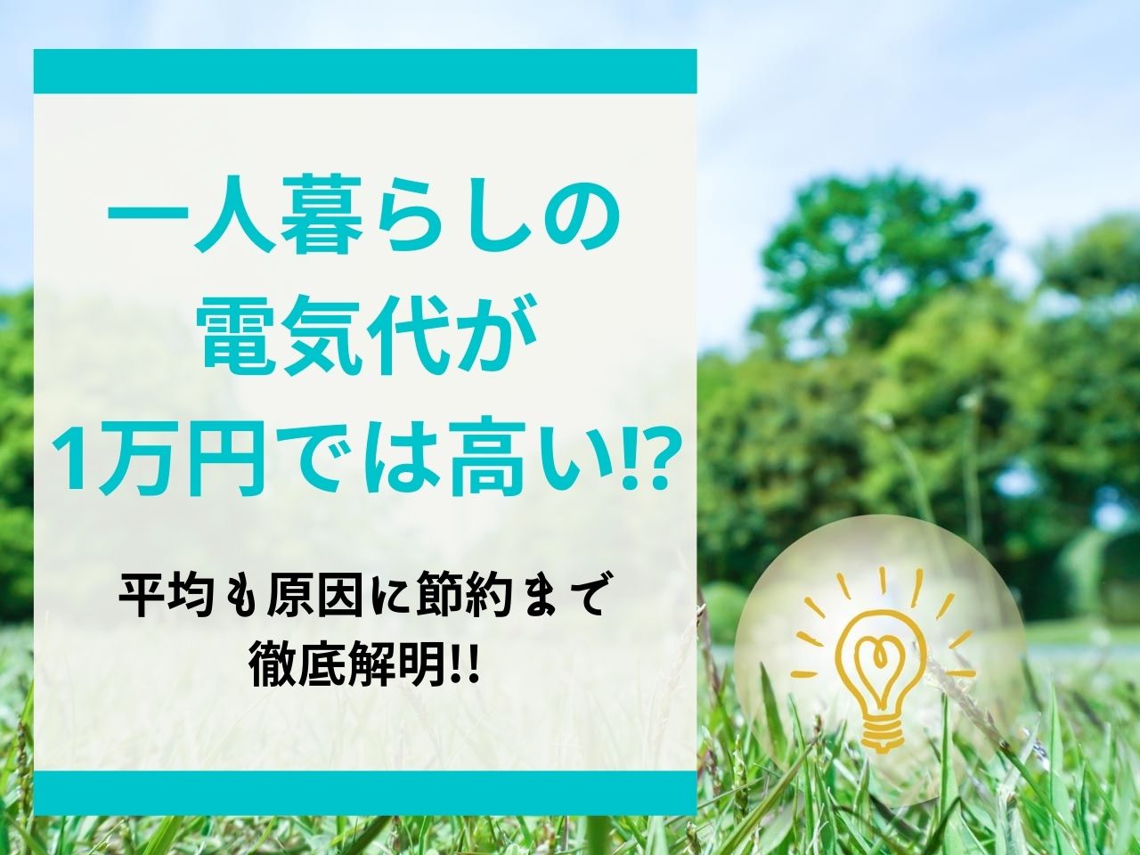 一人暮らしの電気代が1万円では高い 平均や原因に節約まで徹底解明 那須塩原 貸別荘を営む森のもかさん